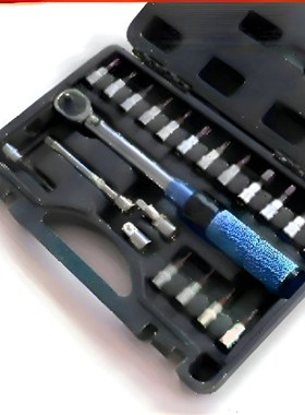 预置式15件套1/4扭力扭矩扳手套装扭力225NM自行车扭棘轮扳手