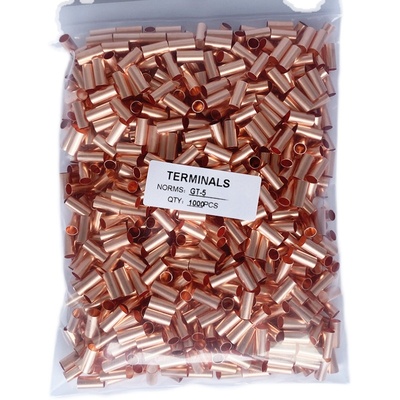 GT-5(10平方)冷压接线端子GT铜管对接头并线连接器电缆铜鼻子
