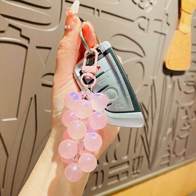 亚克力水晶葡萄珠链手机挂饰可爱汽车钥匙扣学生书包挂件情侣礼物
