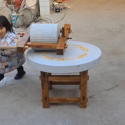 老式石碾子家用石磨手推幼儿园体验复古怀旧民宿景区公园摆件压面