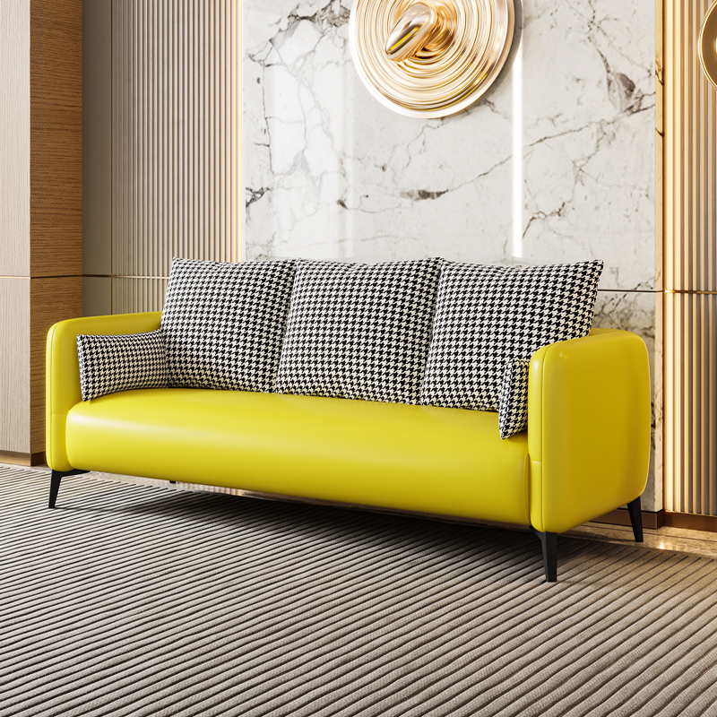 小户型沙发窄迷你日式公寓奶油风两人直排网红款双人三人位科技布