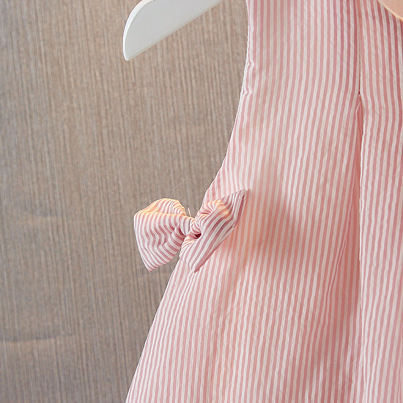 女童夏装背心裙0-1-2-3岁女宝宝洋气连衣裙6-7-8个月婴儿条纹裙子