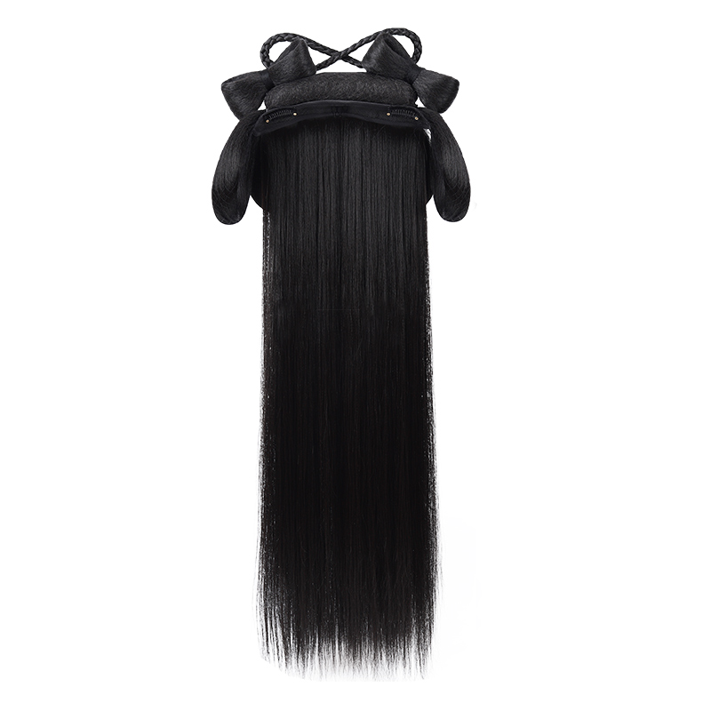 儿童汉服假发发夹一体式发箍新手盘发发髻古风造型古装日常垫发包