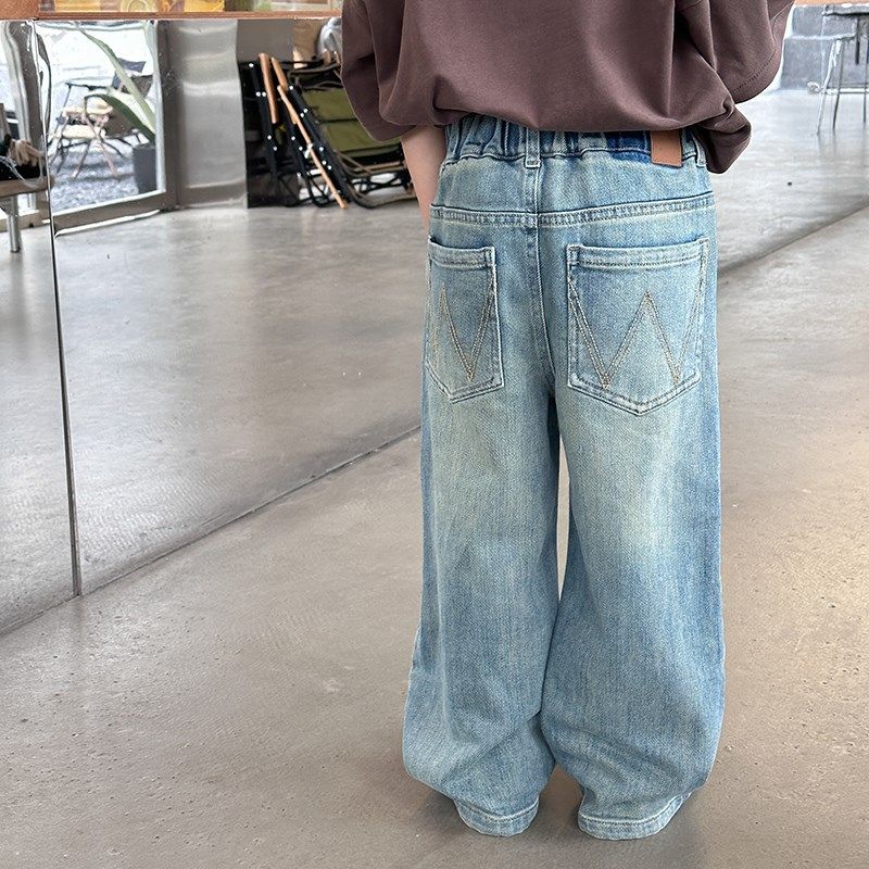 依依妈男童破洞牛仔裤儿童春装裤子宝宝纯棉一粒扣宽松直筒休闲裤,童装/婴儿装/亲子装,裤子,淘宝优惠券,粉丝福利购,淘宝优惠卷