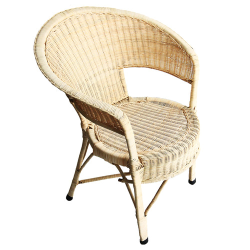 圆形藤编椅子 天然手工客厅阳台户外简约真藤椅 老人老式竹藤椅