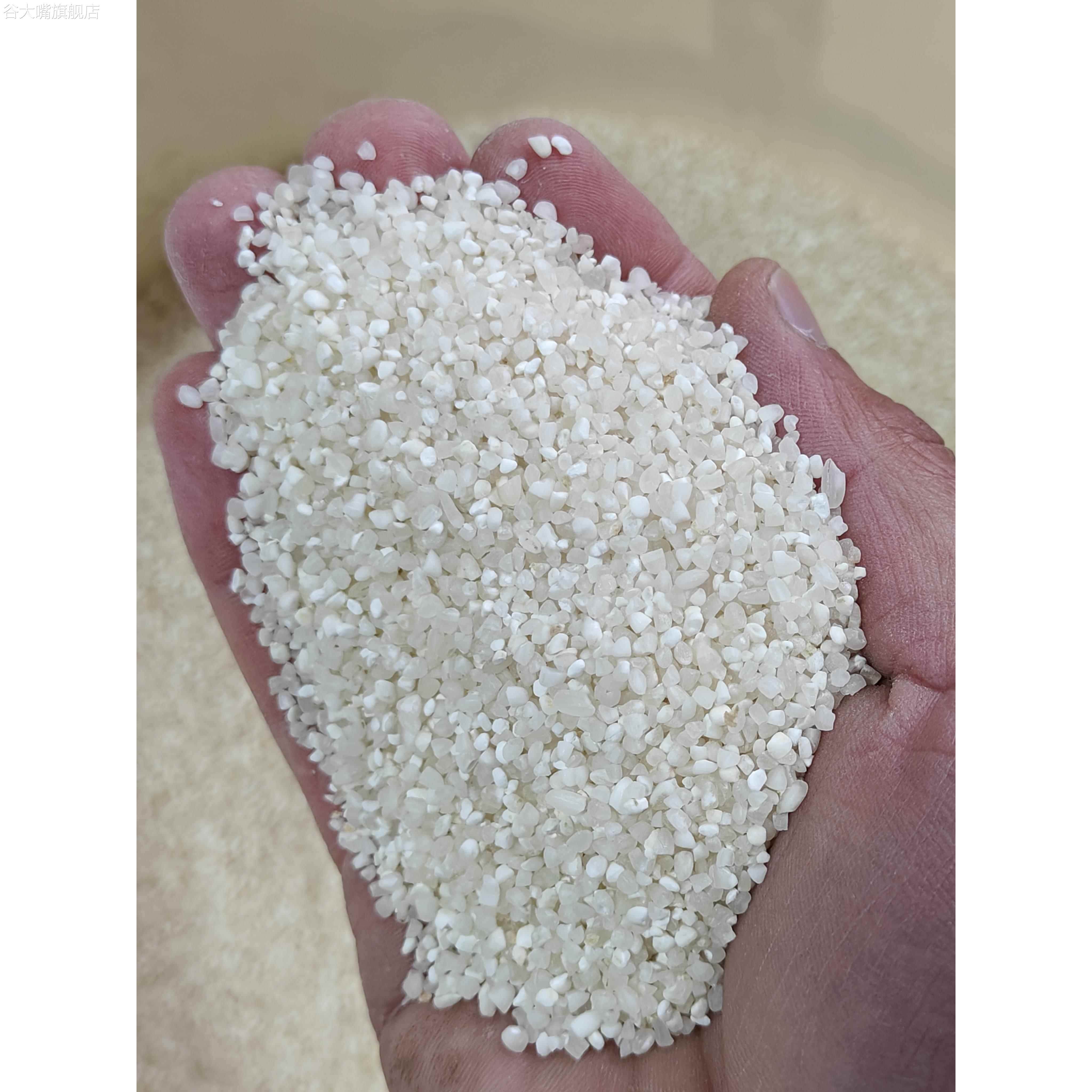 厂家直销新鲜碎米碎大米鸡鸭鹅猪鸟类饲料钓鱼打窝泡料年糕米磨粉