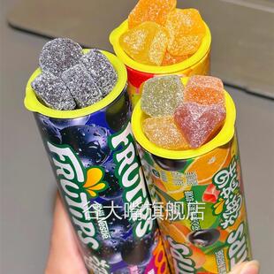 雀巢趣满果黑加仑果汁软糖趣满果花心杂果味糖粉水果软糖橡皮糖果