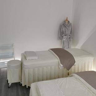 美容院专用按摩床单理疗床高档轻奢白色床品 美容床罩四件套秋冬季