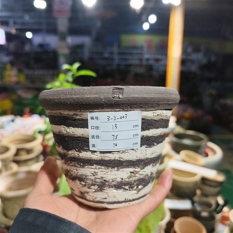 一物一拍:小蛋挞[友定](口1315手工热植匣钵土拼色粗陶盆