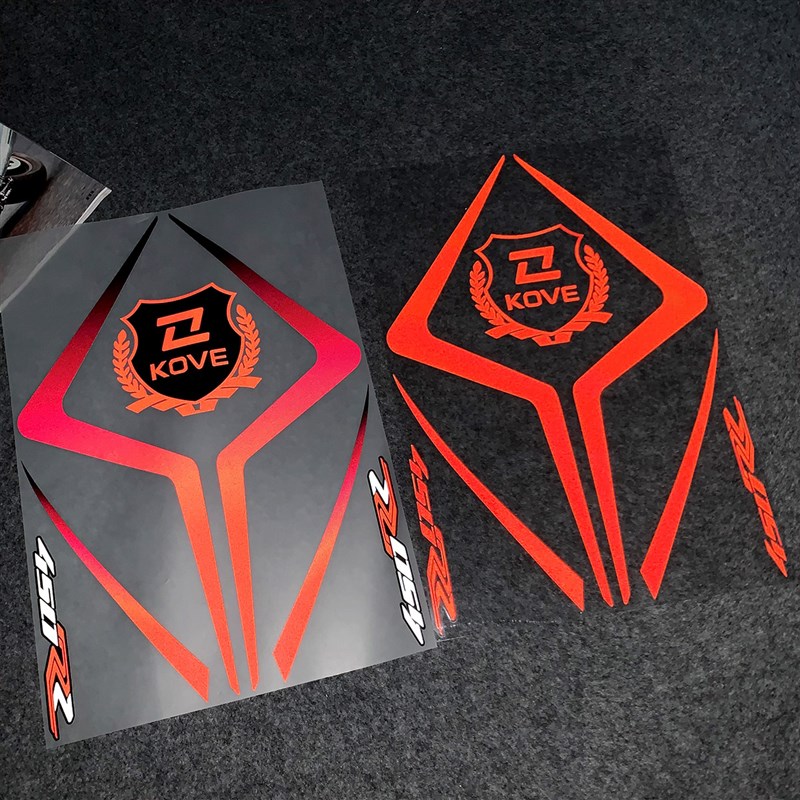 适用于摩托c车贴纸凯越450RR车头拉花防水改装车轮毂反光贴花版画