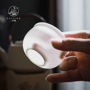禅定 归景 主人杯大号单杯品茗杯骨瓷杯个人普洱杯大容量