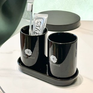 杯子牙具牙缸牙刷杯高颜值家用洗漱杯 奶油风情侣漱口杯简约刷牙