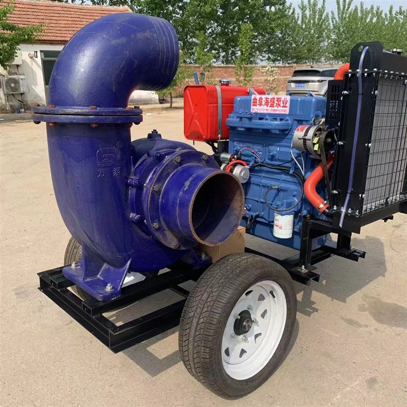 柴油机拖车款抽水泵农用灌溉浇地蜗牛排涝混流泵工程基建排水泵