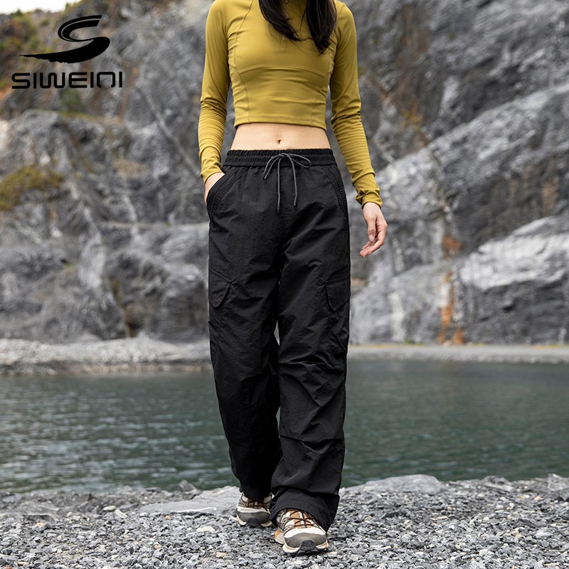 思威琪日系cityboy机能工装裤女夏季百搭宽松大码直筒裤潮牌