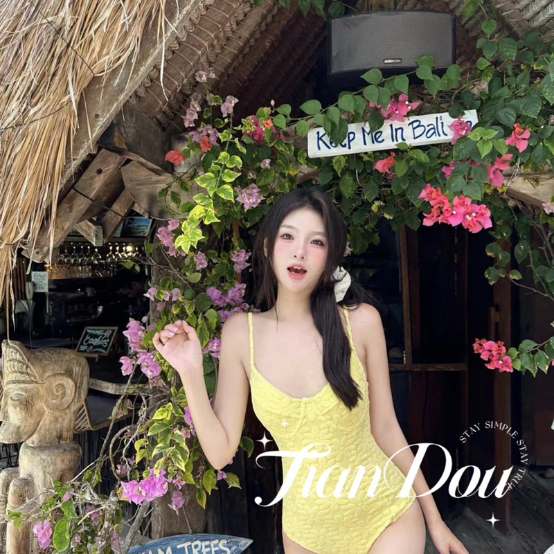 【夏日调色盘】夏日彩色元气少女质感连体泳衣比基尼两件套可拆卸