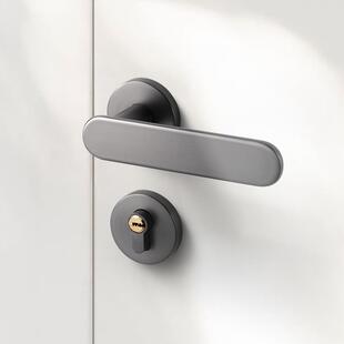 极简卧室门锁房间磁吸静音分体门把手家用室内简约木门机械房门锁