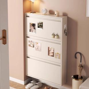 10cm超薄钢制翻斗鞋柜家用门口2025新款极窄玄关柜入户门小型鞋架