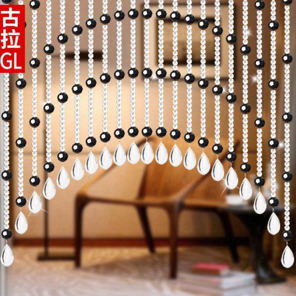 古拉水晶珠帘弧形成品玄关门帘隔断屏风隔断水晶帘拱形帘挂帘 616