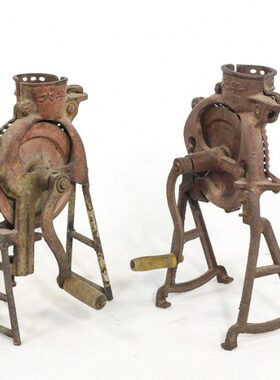 民俗老式手摇玉米机脱粒机铸铁农村老农具怀旧收藏老物件道具摆件