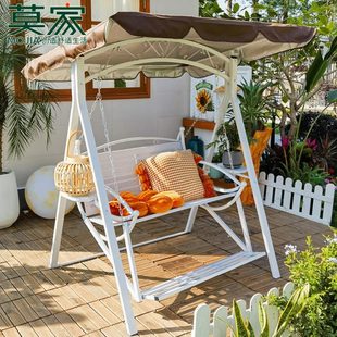 莫家户外秋千吊椅室外家用铁艺摇椅庭院阳台花园院子双人荡秋千椅