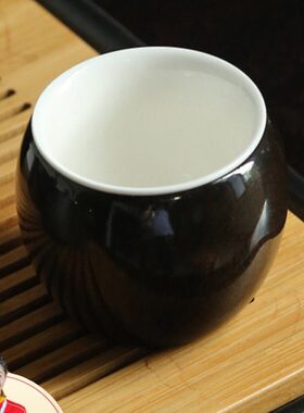 收藏版阴沉木金丝楠把玩主人杯个人专用高档茶杯中陶瓷创意喝茶