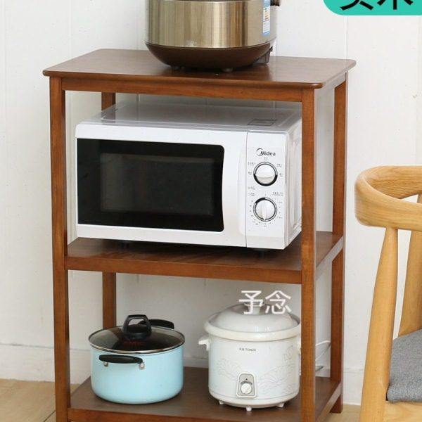实木厨房微波炉置物架落地打印机三层电饭煲咖啡机收纳架子多层,厨房/烹饪用具,微波炉置物架,淘宝优惠券,粉丝福利购,淘宝优惠卷