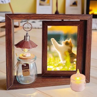 宠物纪念相框摆台带照片猫咪狗毛发纪念收藏保存宠物离世纪念品