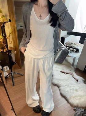 MosesQueen魔西女王灰色开衫外套女薄款防晒罩衫外搭长袖披肩上衣