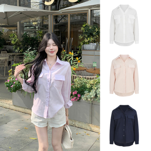 防晒衬衣宽松polo领上衣 外套薄款 MosesQueen魔西女王紫色长袖 衬衫