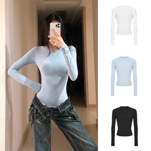 MosesQueen魔西女王锦氨高弹长袖 内搭健身运动瑜伽上衣 t恤打底衫