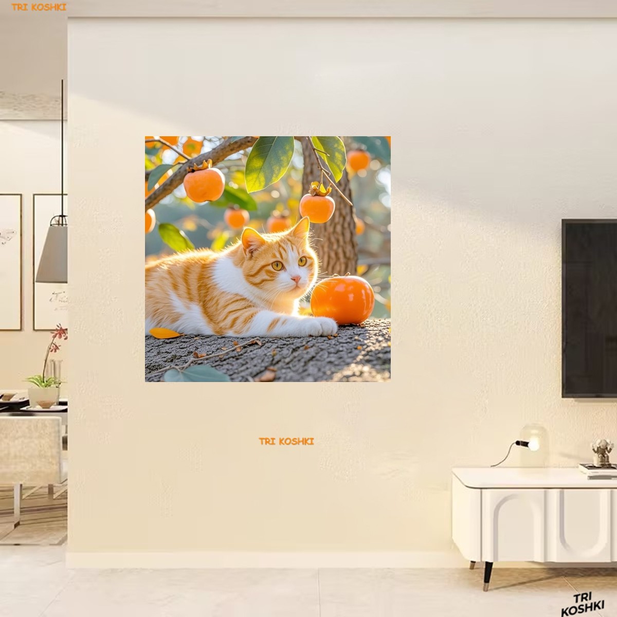 可爱治愈系猫咪图片墙贴卧室客厅墙面遮瑕木门补洞橘猫装饰贴纸