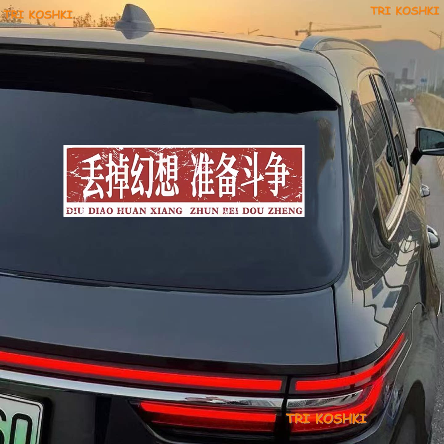 丢掉幻想准备斗争爱国防水贴个性贴纸搞笑趣味文字电动车汽车贴纸