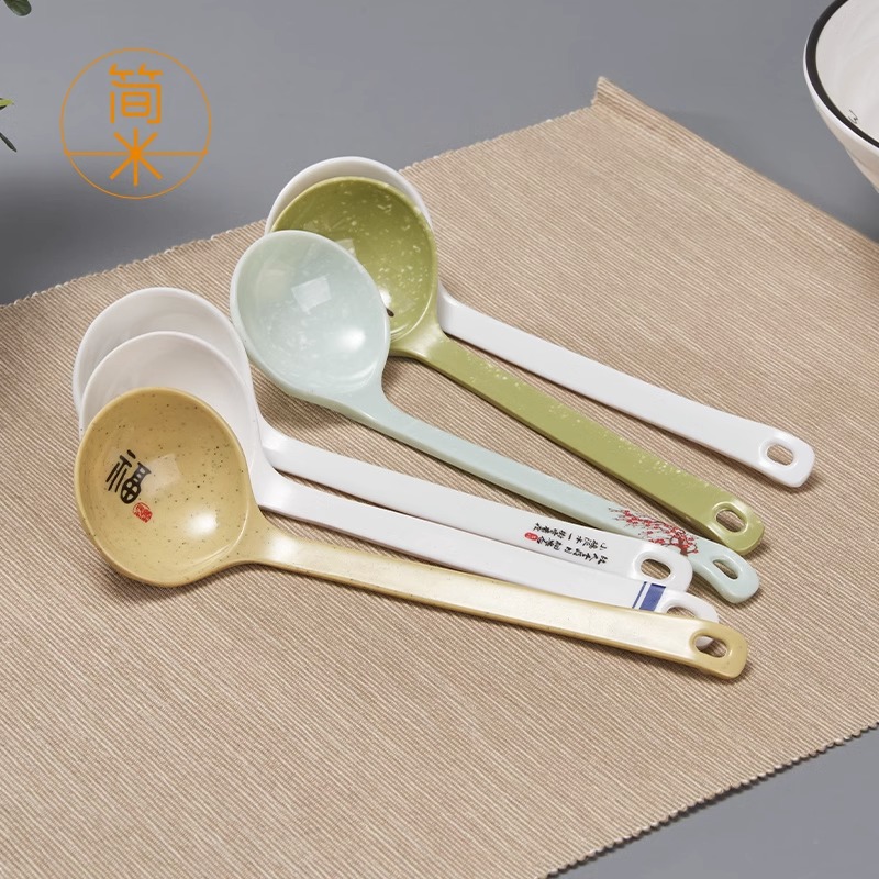 10个日式龟壳i勺子商用汤勺密胺麻辣烫勺螺蛳粉拉面碗勺塑料大汤