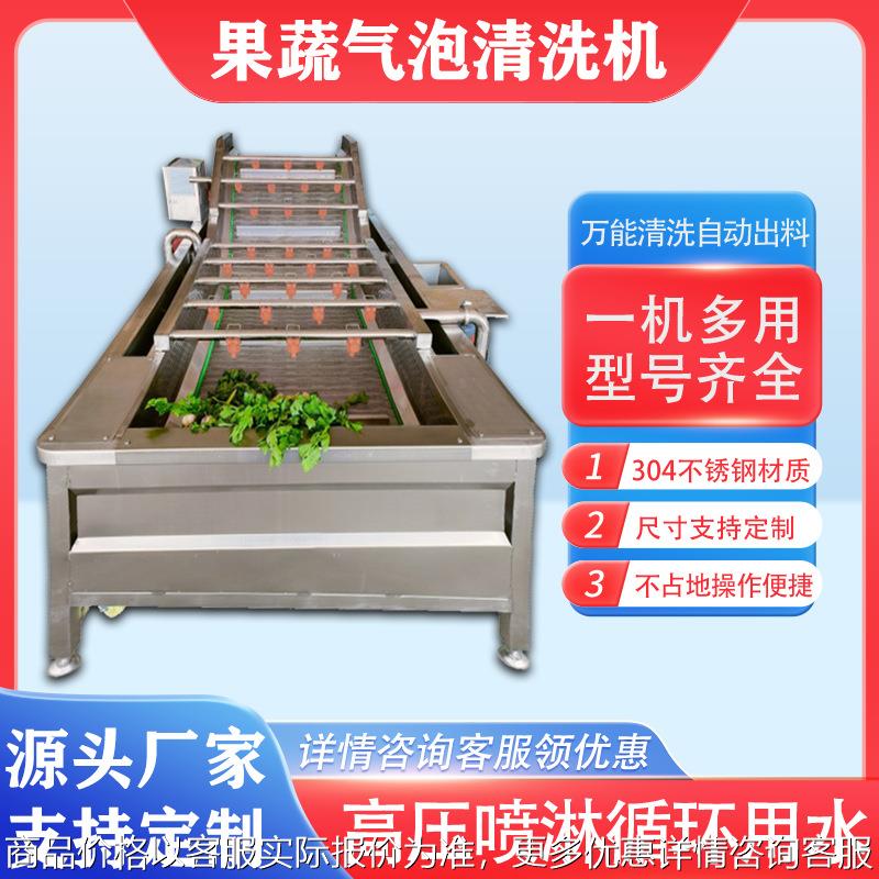 气泡清洗机商用水果蔬菜去农残全自动预制菜加工大型多功能洗菜机