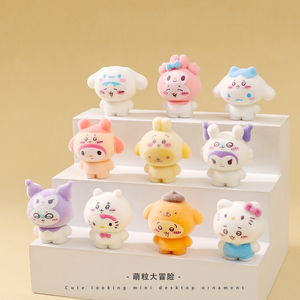 植绒创意头套娃娃潮玩萌粒diy