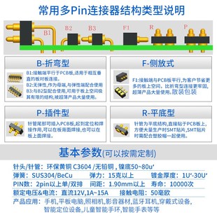 銅柱雙排母座連接器實心車件黃銅鍍金充電觸點測試探針pogopin