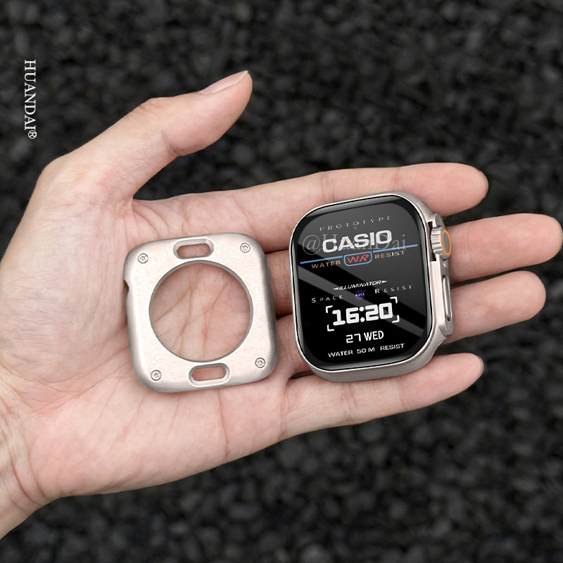 适用S11苹果手表保护壳s10全包iwatch秒变ultra壳膜一体防水s9/8钢化膜applewatch7新款防摔保护套SE防刮表壳