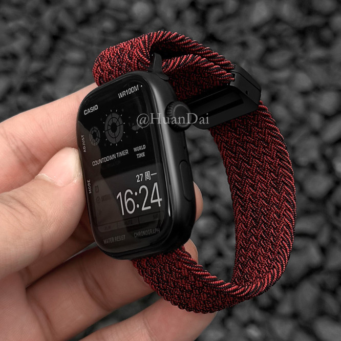 适用Applewatch高级尼龙编织表带图片