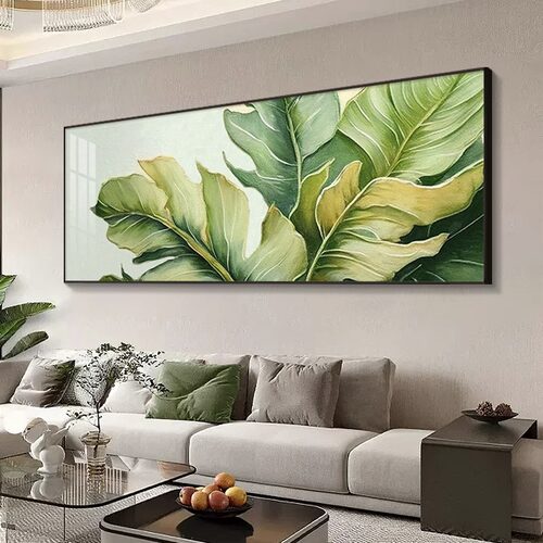 家大业大客厅装饰画现代简约沙发背景墙挂画横版绿植卧室床头壁画