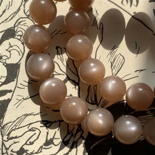 建木信使【高品质】天然金沙橙月光长石水晶手串 原石原矿