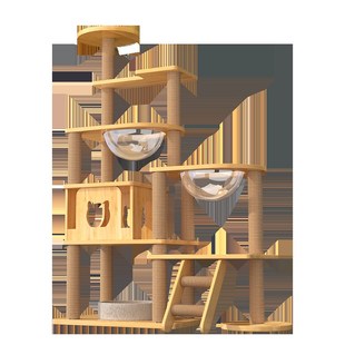 猫爬架猫窝猫树一体爬架子猫架太空舱家用树干实木小型猫咪猫跳台