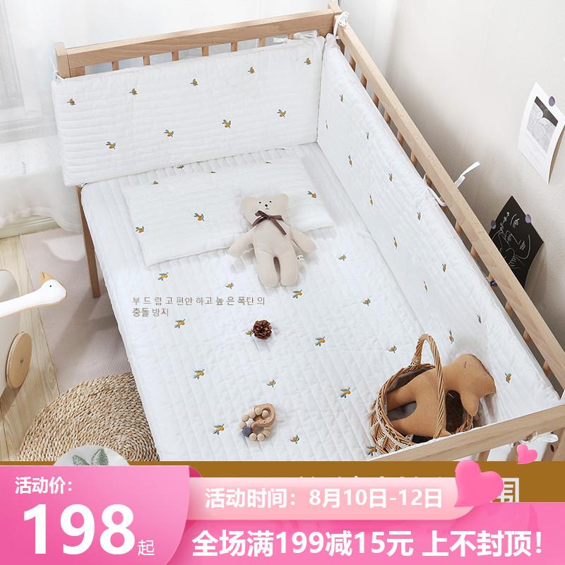婴儿床床围栏软包i防撞挡布透气 ins风儿童宝宝拼接床护栏加高定