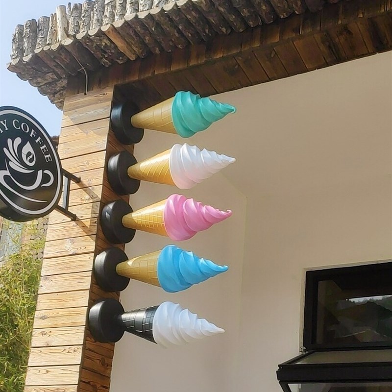 60cm高冰淇淋模型灯/七彩变色宣传摆件/冰激凌模型装饰/奶茶模具