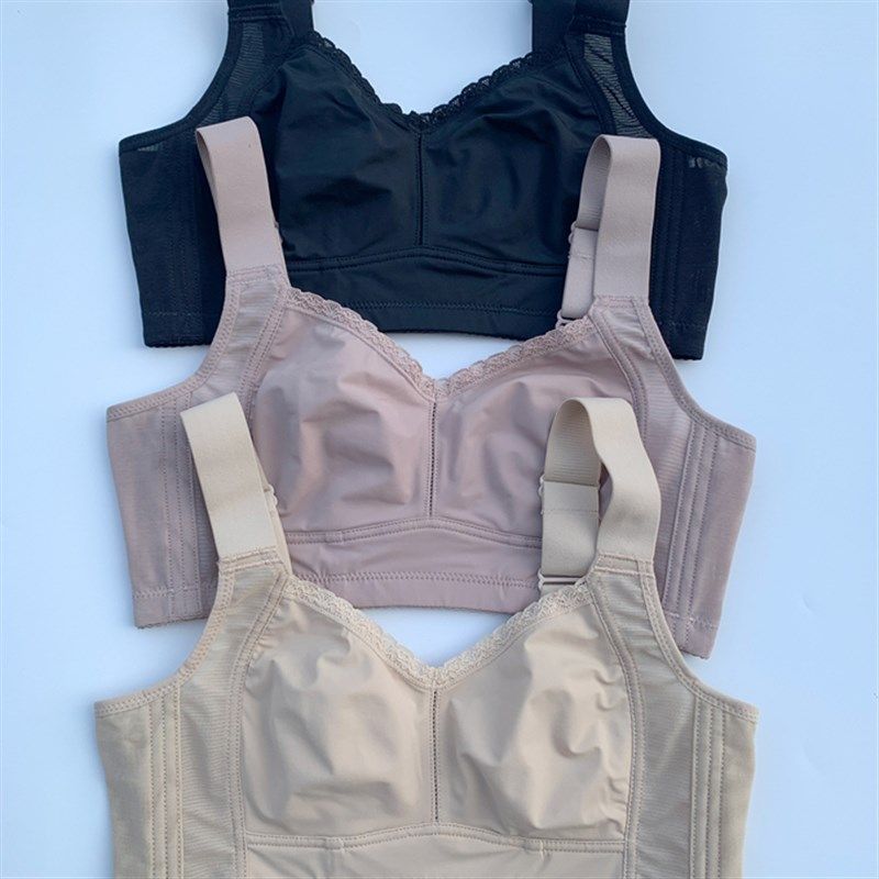 调整型全罩杯女士内衣薄款收副乳大胸显小显瘦防下垂光面文胸F杯