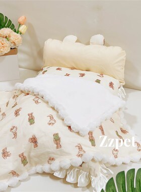 Zzpet宠物毯子狗狗猫咪毛毯保暖绒毛纯棉秋冬被子