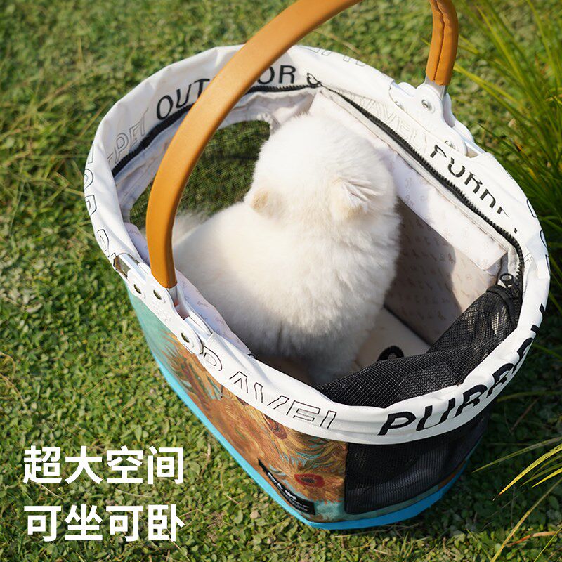 咕噜宠物提篮包猫咪单肩手提狗狗包帆布携带猫包外出便携装猫袋子