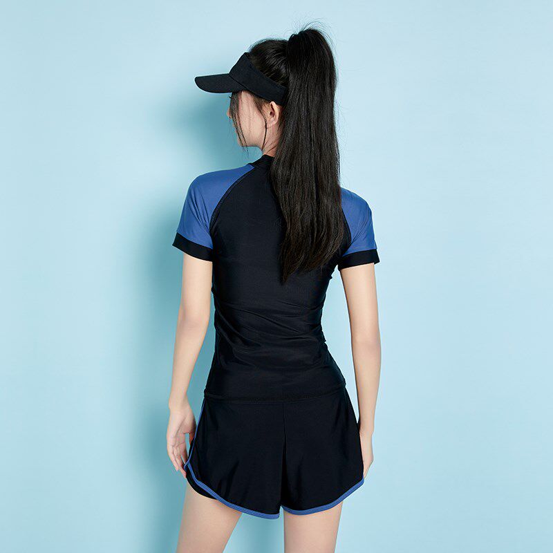 泳衣女2025新款分体式保守泡温泉微胖女孩游泳馆平角运动泳装