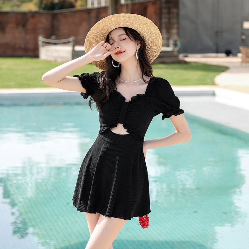 泳衣女款夏连体显瘦遮肚保守微胖女孩遮肉2024新款高级感温泉泳装