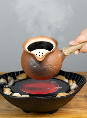 围炉煮茶电陶炉烤茶器云南罐罐茶壶L烤奶茶炉耐热陶壶电炉
