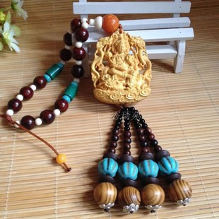 黄杨木汽车挂件高档保平安地藏关公弥勒观音O车载保平安车内饰男